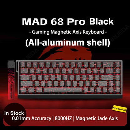 Teclado Gamer Switch Magnético MADLIONS MAD 60/68HE Com Fio Drive Web Custom 8K 61/68 Retorno RT Ajustável Hot Swap