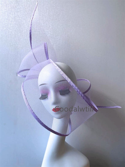 Fascinator de Véu Branco Elegante Chapéu Feminino para Kentucky Derby Evento de Corrida Adorno de Cabeça de Moda Boné de Rede Chapeau para Eventos Femininos