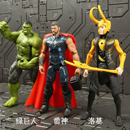 17 Cm Brinquedos Infantis Marvel Anime Figuras Homem-Aranha Hulk Action Figure Homem De Ferro Desenho Animado Brinquedo Infantil Presente De Natal Boneca Brilhante Hobbies