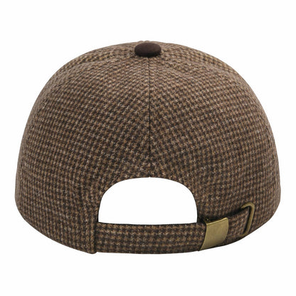 BOTVELA Men's Wool Tweed Baseball Cap Casual Style Soft Adjustable Unstructured Hat