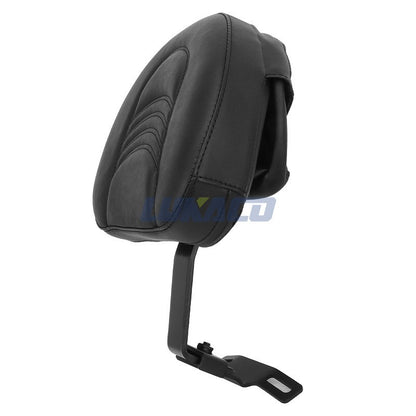 Motorcycle Adjustable Driver Rider Backrest Plug In Sissy Bar Seat Cushion Moto Pad For Harley Fatboy Heritage Softail 2007-2017