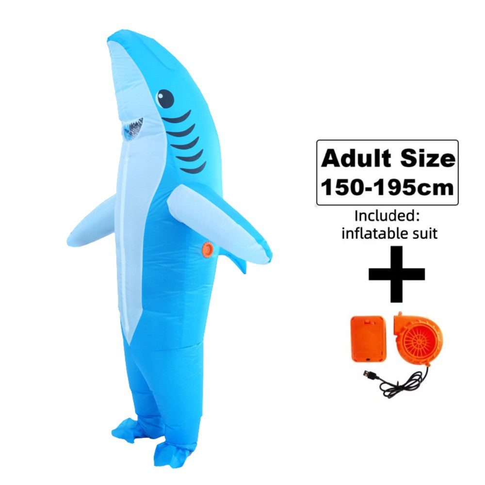 Cute and Unique Standing Shark Shaped Inflatable Suit Funny Ballet Inflatable Suit Suitable for Halloween Christmas Play Props