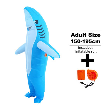 Cute and Unique Standing Shark Shaped Inflatable Suit Funny Ballet Inflatable Suit Suitable for Halloween Christmas Play Props