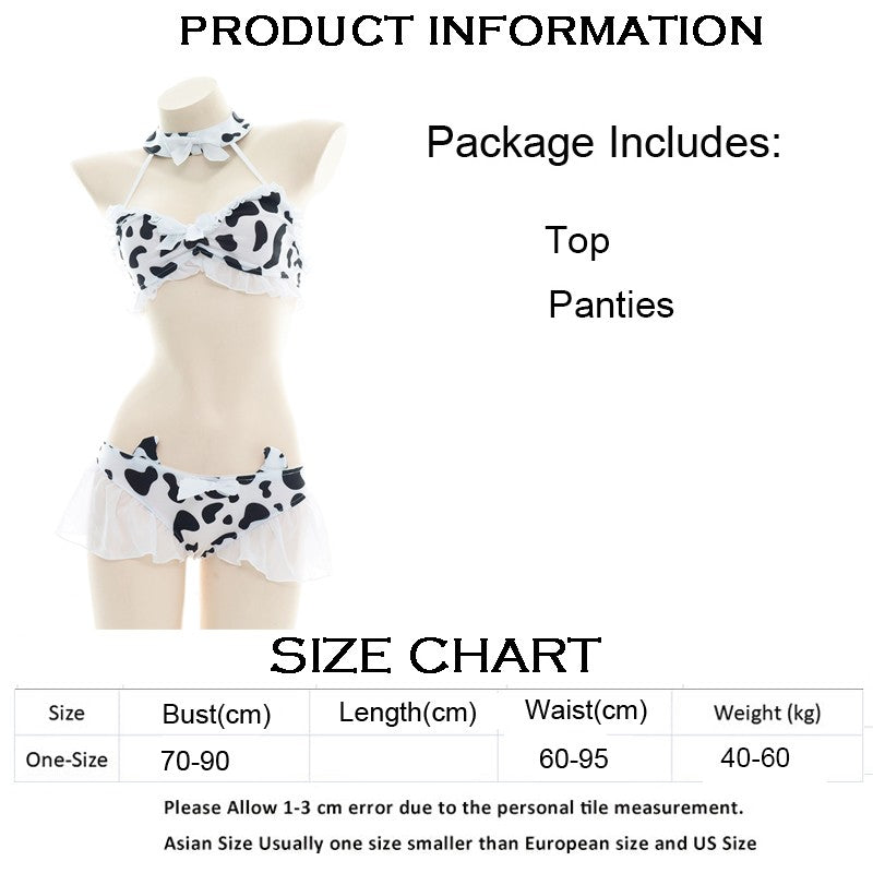 AniLV Cow Series Swimsuit Bodysuit Bikini Maid Unifrom Costume Summer Beach Kawaii Girl Swimwear Skirt Uniform Set Cosplay