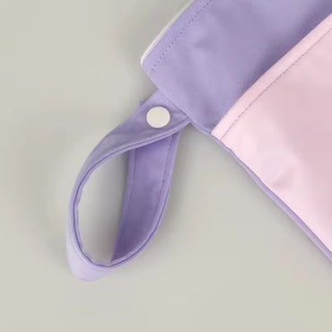 Washable PUL Waterproof Wet Dry Bag - Cute Print, 2 Pockets for Cloth Diapers, Travel, Beach, Pool & Gym| Toiletry Bag