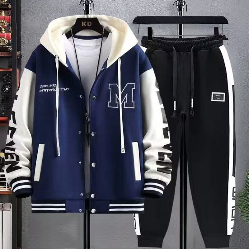 Men's Hooded Tracksuit Set Hoodie Jogger Pants 2 Piece Fashion Sports Wear Korean Popular Clothes Men Plus Size Men's Clothing
