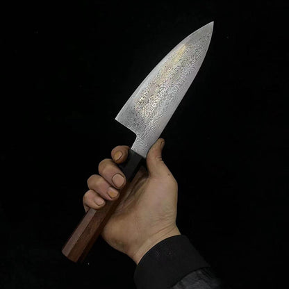 Faca Deba Aço Damasco Artesanal Lâmina Chefs Cutelo Sashimi Fatiar Carne Tynny Sushi Longquan Facas de Cozinha Ferramentas de Culinária