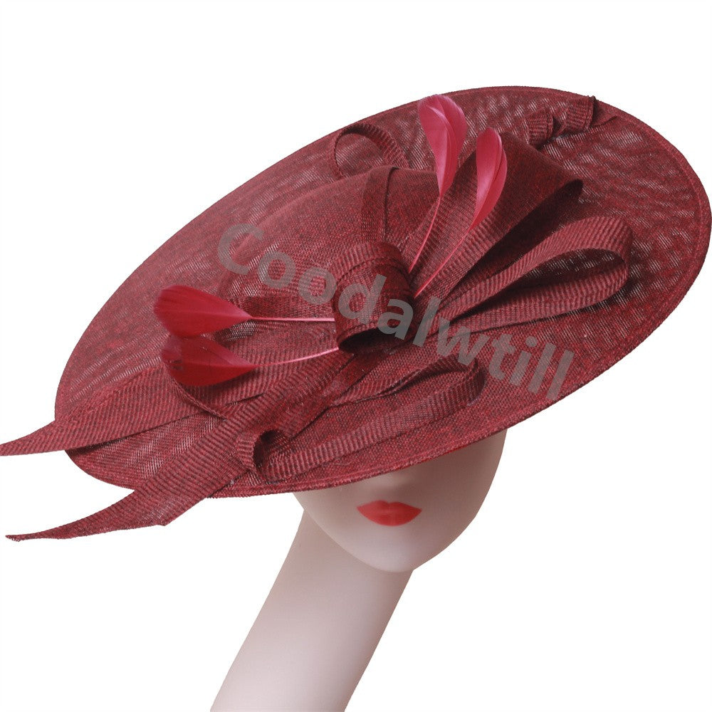 Royal Ascot Big Fascinator Hats Headband Ladies Church Kentucky Derby Headpiece Ladies Race Fashion Hair Accessories Bride Hats