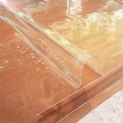 PVC transparent tablecloth with a thickness, heat-resistant, waterproof, and oil resistant dining table mat, 1pc