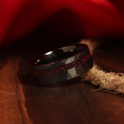 Anéis de Tungstênio Preto 8MM anéis de compromisso masculinos de moda joias masculinas alianças de casamento opala anéis de noivado presente