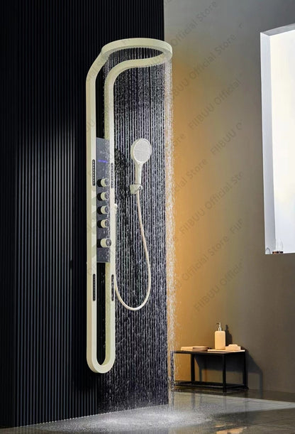 Conjunto de Chuveiro de Luxo com Display Digital, Sistema de Chuveiro com Massagem de Água Pressurizada, Chuveiro Combo e Ducha de Mão, Acessórios de Banheiro