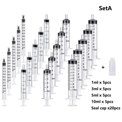1/5/10/20 seringas de plástico para hidroponia, medição de perfume, enxágue, amostrador descartável, injetor, seringa de medição e injeção