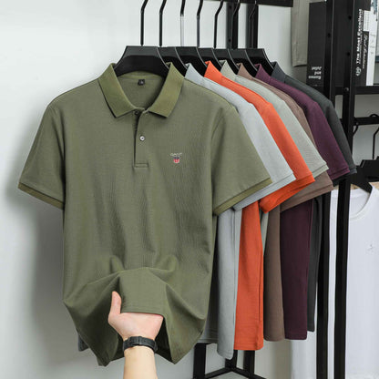 High-end 100% Cotton Short Sleeve Polo Shirt Men's Summer Luxury Brand Breathable Paul T-shirt Exquisite Embroidery Casual Top
