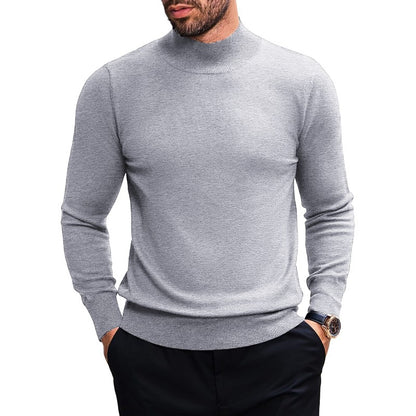 Animal Game Men's Turtleneck Pullover Winter Knit Sweaters Business Jumper Stretch Stand Collar Work Jumper Woolen Cold Blouse