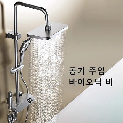 Bathroom Shower Set with LED Display Piano Keys Bath Shower Rain Shower Complete Bathroom Accessories