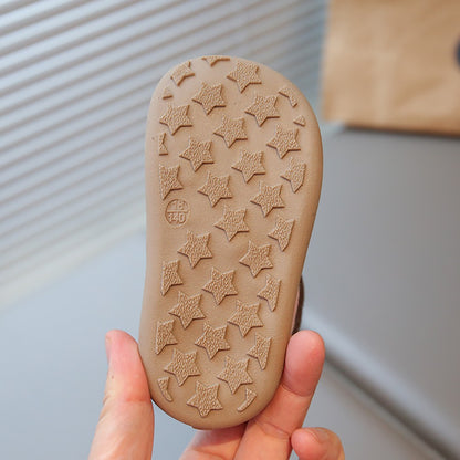 Christmas Children's Snow Boots PU Leather Vintage Girl's Plush Boots Anti-slippery Kid's Warm Padded Boots Cotton Shoes