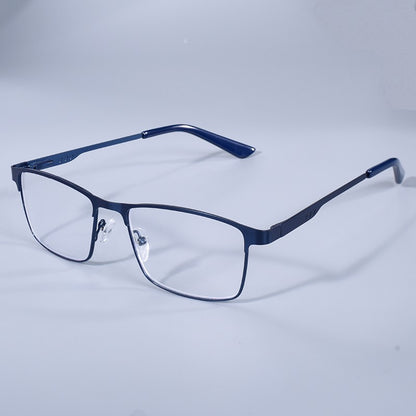 Homens Quadrados Metal Armação Grande Leitura Dobradiça de Mola Óculos de Presbiopia Bloqueio de Luz Azul Proteção Ocular Óculos +75+125+175+4