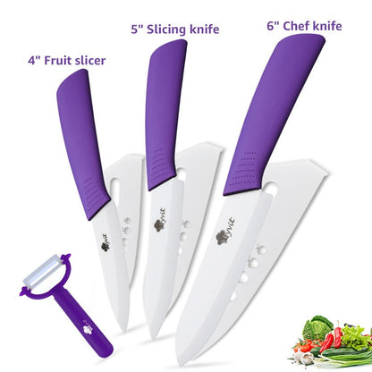 Conjunto de Facas de Cerâmica para Cozinha Profissional Faca de Cerâmica 3 4 5 6 Polegadas Faca de Descascar Frutas à Prova de Ferrugem para Fatiar Cortar Legumes