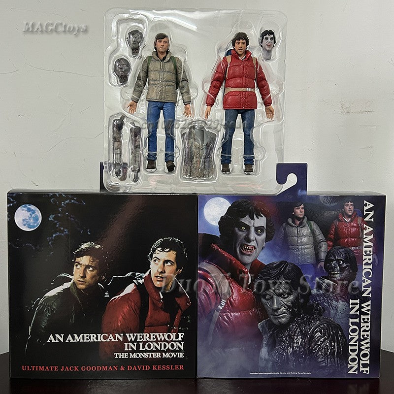 NECA Original Um Lobisomem Americano em Londres David Jack 2-pack Anime Action Figure Modelo de Brinquedo Presentes de Ano Novo e Aniversário