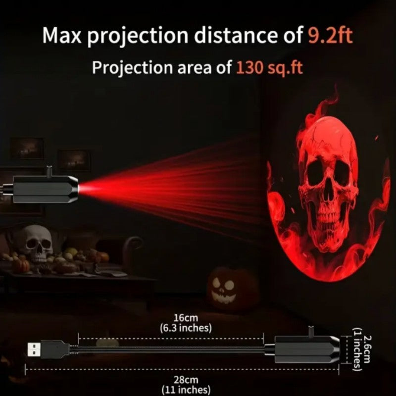 LED USB Projector Light 3/6pcs Projection Patterns - Adjustable USB Night Light for Halloween Christmas Decorations