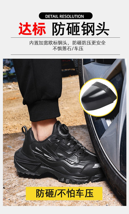 Men's Military Tactical Boots Army Boots Men Side Zipper Military Boots Men Anti-Slip Ankle Boots Work Safety Shoes Hiking Shoe