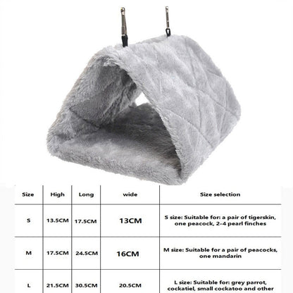 Cama de Pássaro de Inverno para Animais de Estimação Gaiolas de Papagaio Quente Pelúcia Rede Cabana Tenda Cama Caverna Suspensa para Dormir e Chocar Acessórios para Pássaros