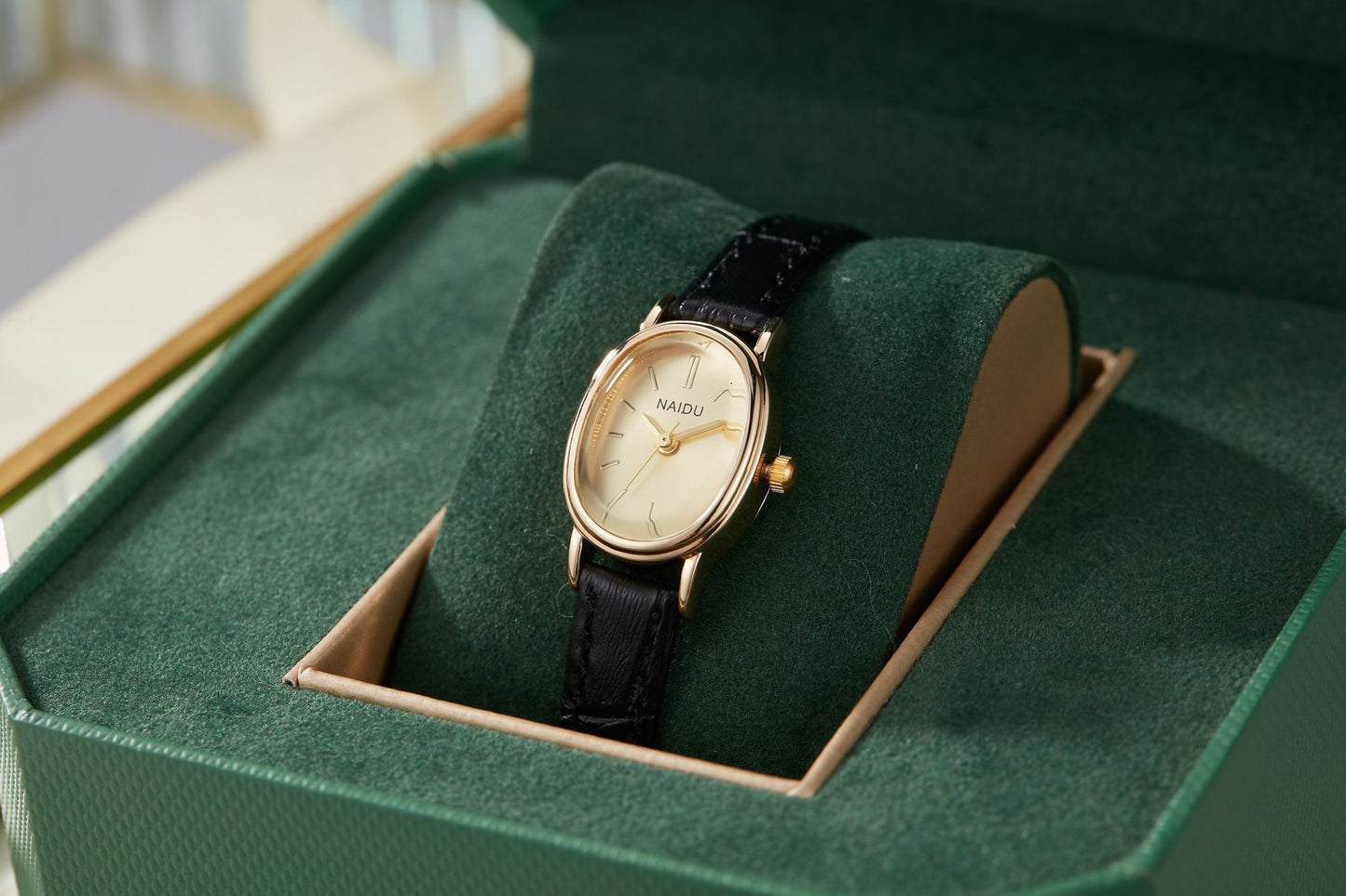 Elegant and fashionable ladies watch simple smooth dial oval case ladies quartz watch