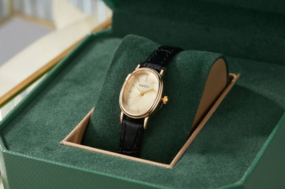 Elegant and fashionable ladies watch simple smooth dial oval case ladies quartz watch