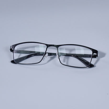 Homens Quadrados Metal Armação Grande Leitura Dobradiça de Mola Óculos de Presbiopia Bloqueio de Luz Azul Proteção Ocular Óculos +75+125+175+4