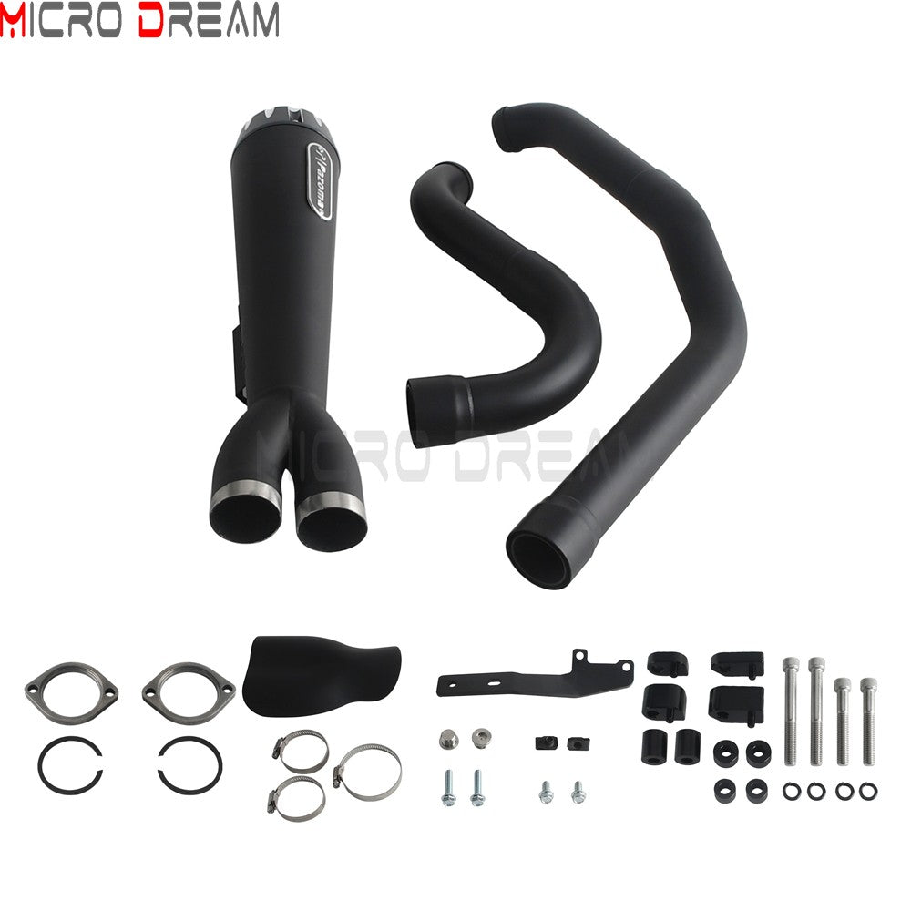 2 into 1 Motorcycle Engine System Pipe Slip on Exhaust Mufflers For Harley Street Glide ST FLHXST EFI FLHX Special FLHXS 2017-25