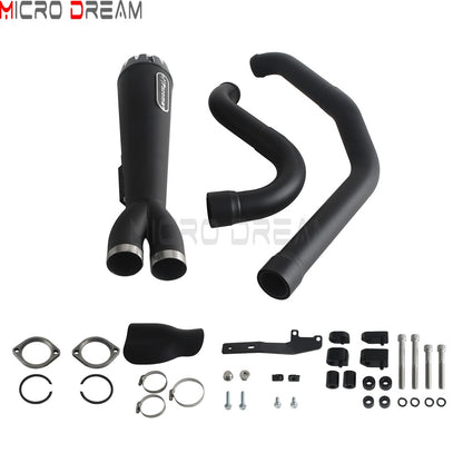 2 into 1 Motorcycle Engine System Pipe Slip on Exhaust Mufflers For Harley Street Glide ST FLHXST EFI FLHX Special FLHXS 2017-25
