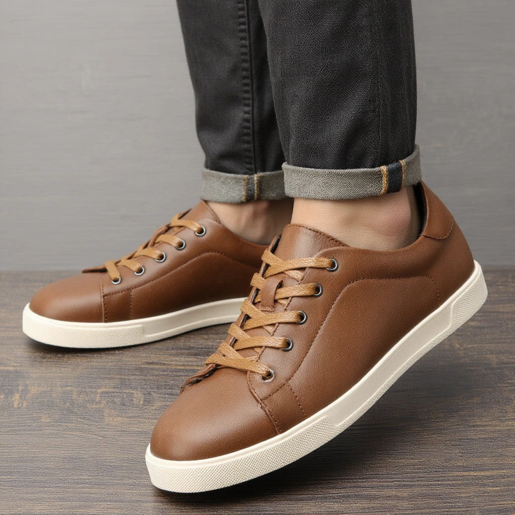 Men's casual shoes 2025 brand fashion comfortable leather shoes men