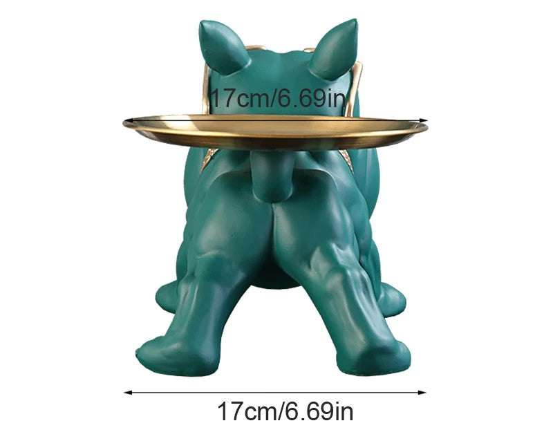 Estatueta de Bulldog para Decoração de Casa de 30cm, Estátua de Cachorro, Caixa de Armazenamento, Ornamento Animal, Artesanato de Resina, Escultura de Arte, Estatueta de Cachorro para Casa