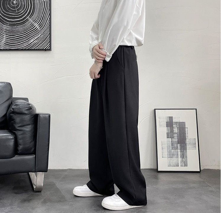 Trousers For Men Brown Fluid Draped Baggy Stylish Tailoring Summer 2025 Man Suits Pants Clothing Premium Thin Casual Up