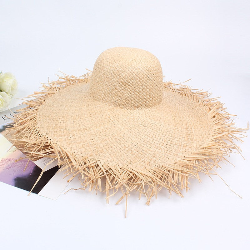 Sun Hat Visor With A Wide Brim Women Summer Beach holiday Ladies Raffia Straw Hat Fringe Fashion Women'S Beach Hats Gorra Hombre