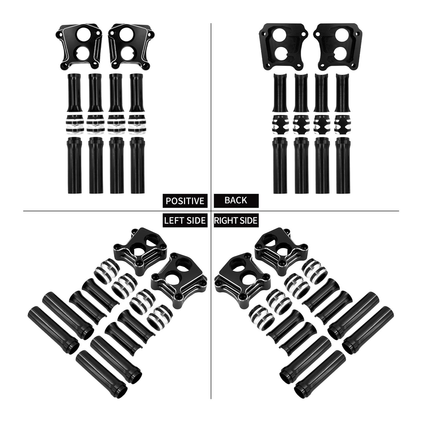 Tampa do Tucho do Motor CNC para Motocicleta Preto Cromado para Harley Softail Touring Dyna Twin Cam Electra Glide Road King