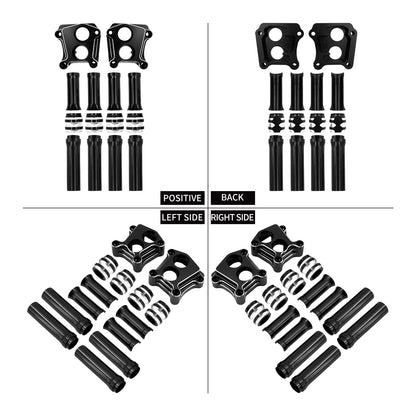 Tampa do Tucho do Motor CNC para Motocicleta Preto Cromado para Harley Softail Touring Dyna Twin Cam Electra Glide Road King