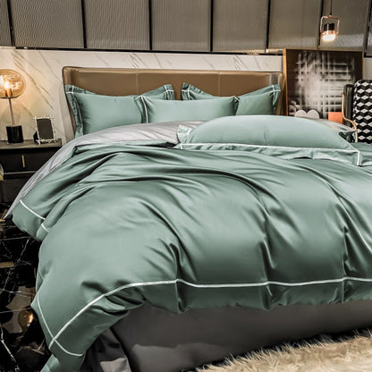 Lençol de Cima Bordado 100% Algodão Egípcio Sedoso Conjunto de Cama Lençol de Cima Queen King Size