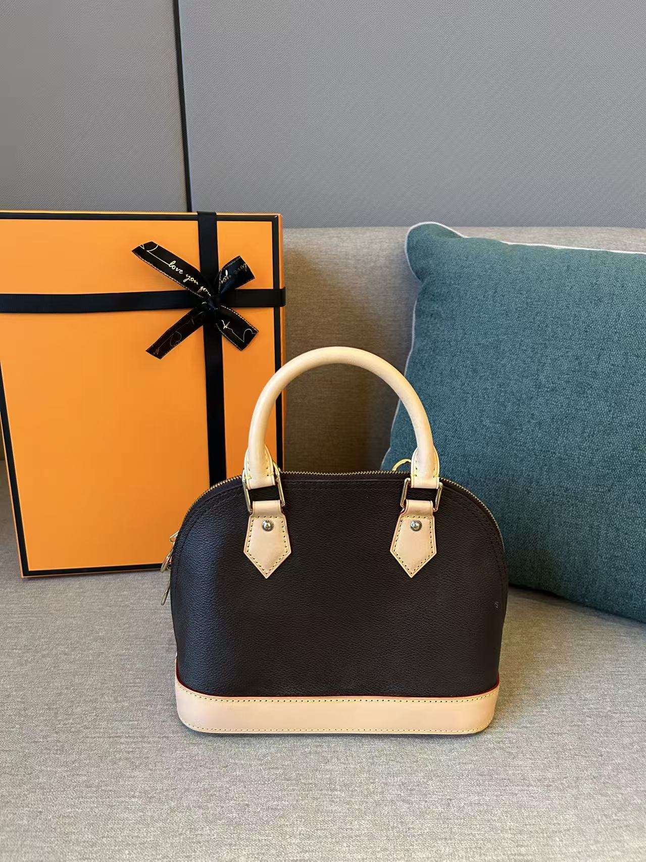 2025 Luxury Shoulder Bag with Original Logo Women's Classic Canvas Shell Bags Fashion Designer Brand Handbag Adjustable Strap