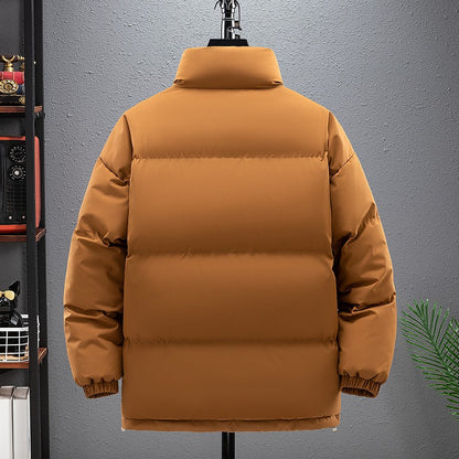 Jaqueta de Pesca Masculina Inverno Marca na Moda Gola Alta Jaqueta Acolchoada Solta Adolescentes Quente À Prova de Frio Casaco Tamanho Grande