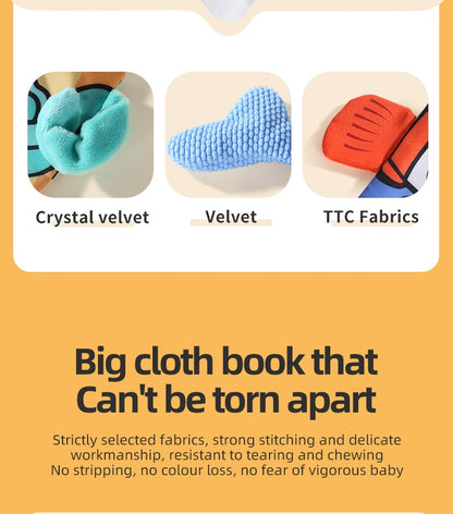 Puzzle Early Education Toys Ocean Style Baby Cloth Books 4 Page Soft Washable Tearable Toy for 0-3 Year Old Babies Newborn Gift