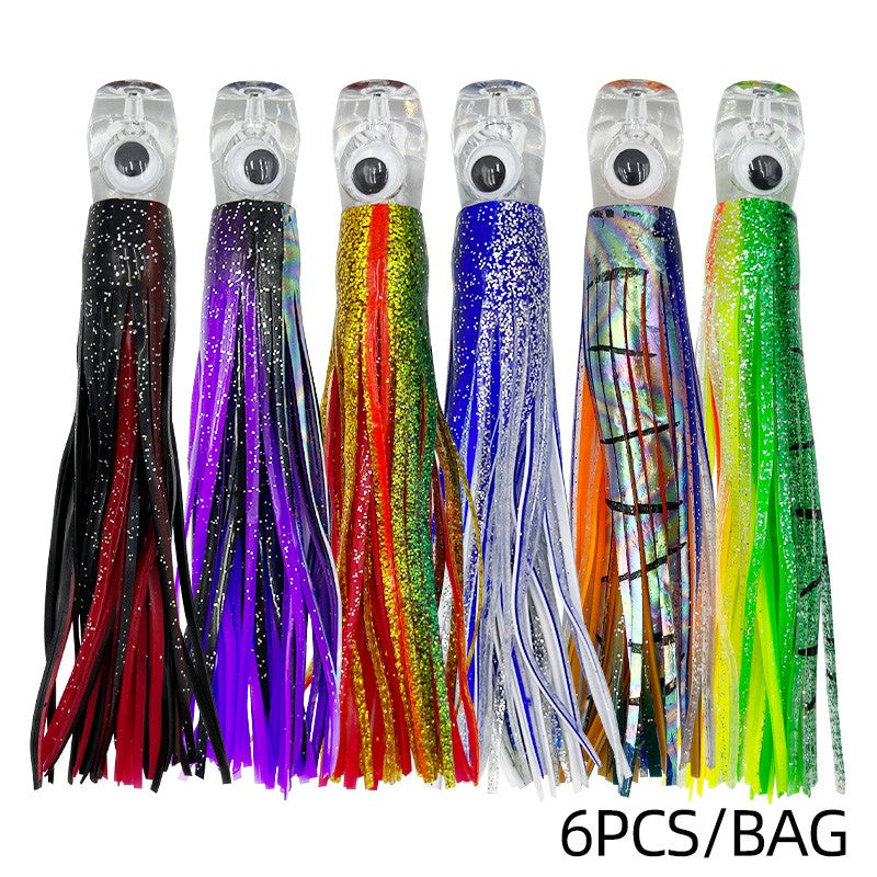 Iscas de saia de trolling de 16cm/25cm para marlin, atum, dourado, pesca em alto mar, polvo macio de acrílico, isca de resina para pesca em alto mar