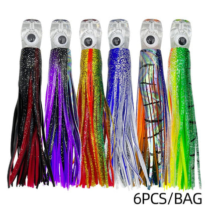 Iscas de saia de trolling de 16cm/25cm para marlin, atum, dourado, pesca em alto mar, polvo macio de acrílico, isca de resina para pesca em alto mar