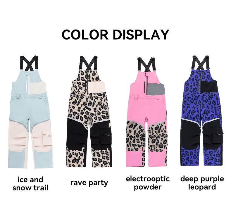 VECTOR Thick Men Women Ski Pants Straight Overalls Jumpsuit Skiing Bib Waterproof Winter Warm Windproof Outdoor Sports Snowboard