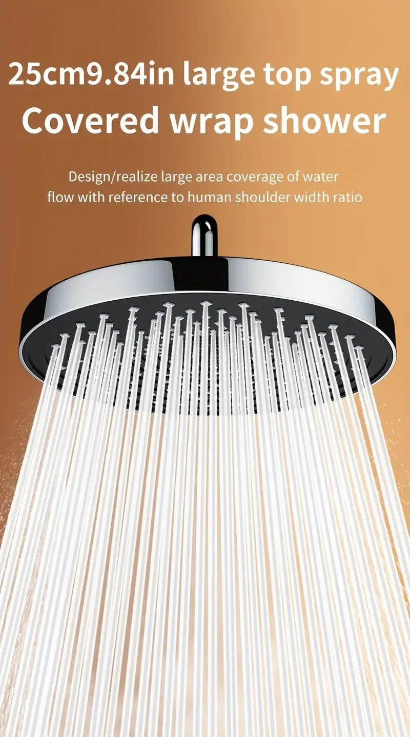 25cm Top Spray Large Water Volume Booster Shower Head Pressurized Single Head Home Bathroom Shower Head