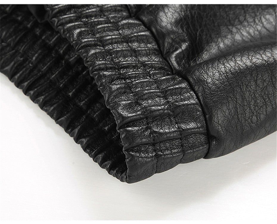 Vintage PU Jacket Men Motorcycle Biker PU Coat Fashion Casual Cargo Jackets Spring Autumn Outerwear