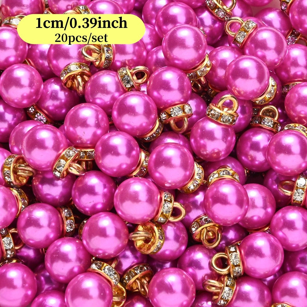 20pcs/set Shiny CCB Christmas Beads Pendant Classic Golden Rhinestone Spacer Beads For Earrings  Making Fashion Accessories