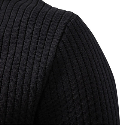 AIOPESON Button Placket Polo Shirt Men Ribbed Stripe Long Sleeve Contemporary Fit Minimalist Autumn Winter Premium Business Top