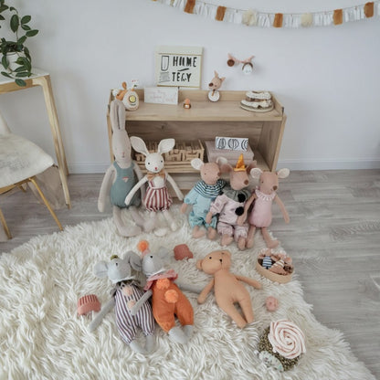 2025 Baby Plush Toy Comforts Sleeping Cute Rabbit, Bear, Mouse Baby Girl Doll, Cloth Doll Doll