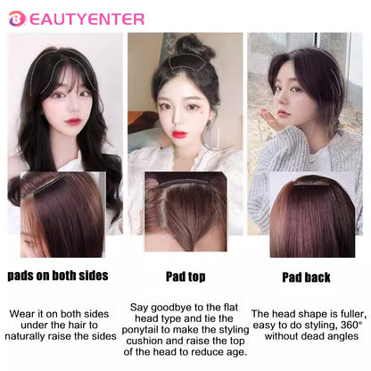 Tic-Tacs Sintéticos One Piece 2Clips Cabelo Liso Invisível com Tic-Tac Aumento de Volume Apliques Capilares Cobertura Lateral Superior